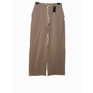 Monrow Jogging Pants Womens Medium Ultra Soft Wide-Leg Cotton Blend Beige